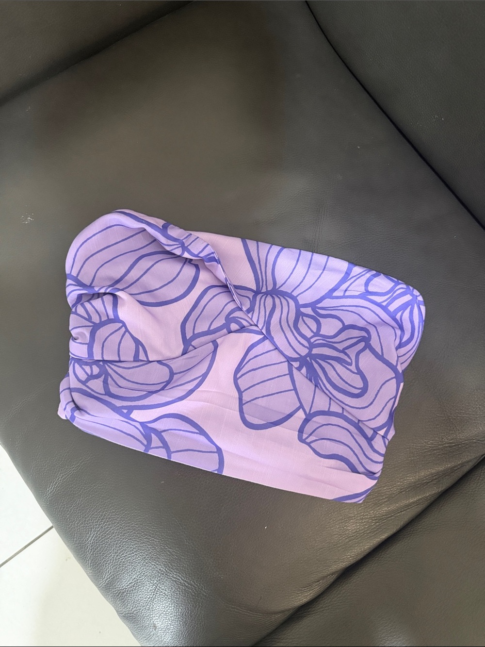Hello Molly Lavender Floral Print Crop Tube Top